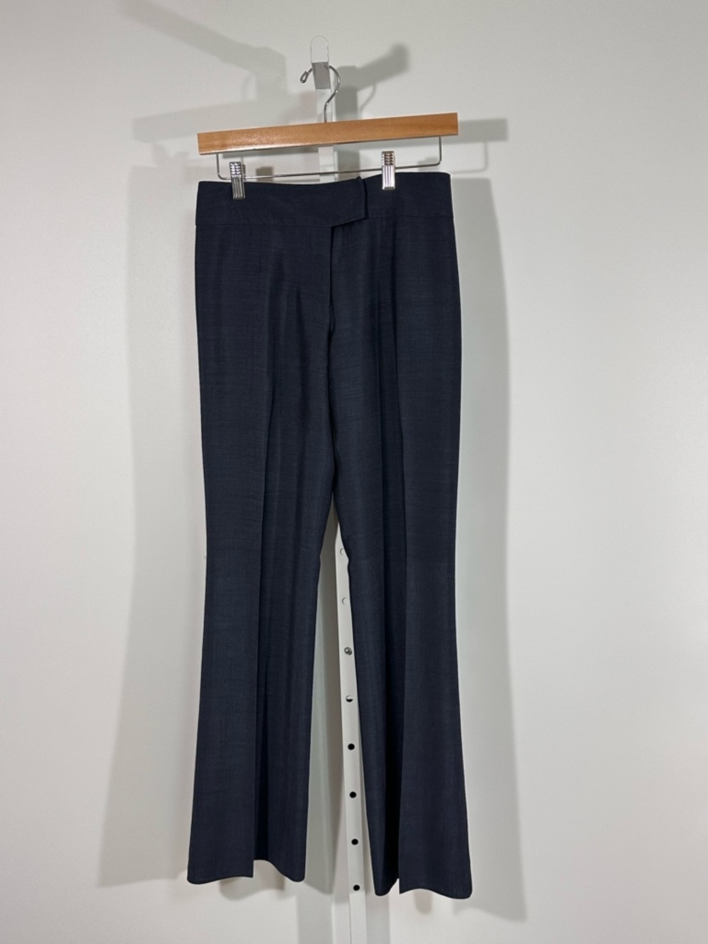 Karen Millen tailored straight leg trousers blue size 8 workwear pants mohair - Picture 6 of 9